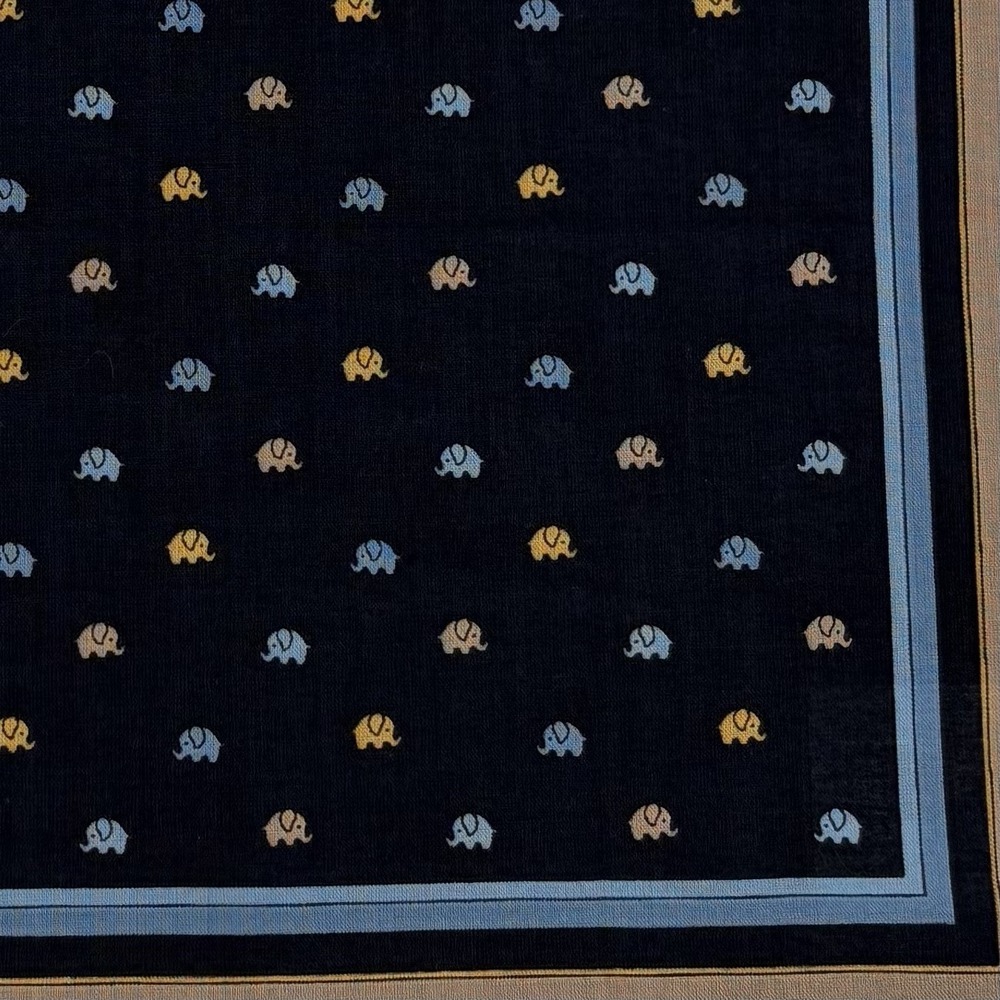 Jim Thompson 100% Cotton Elephant Handkerchief/Bandana Pocket Square